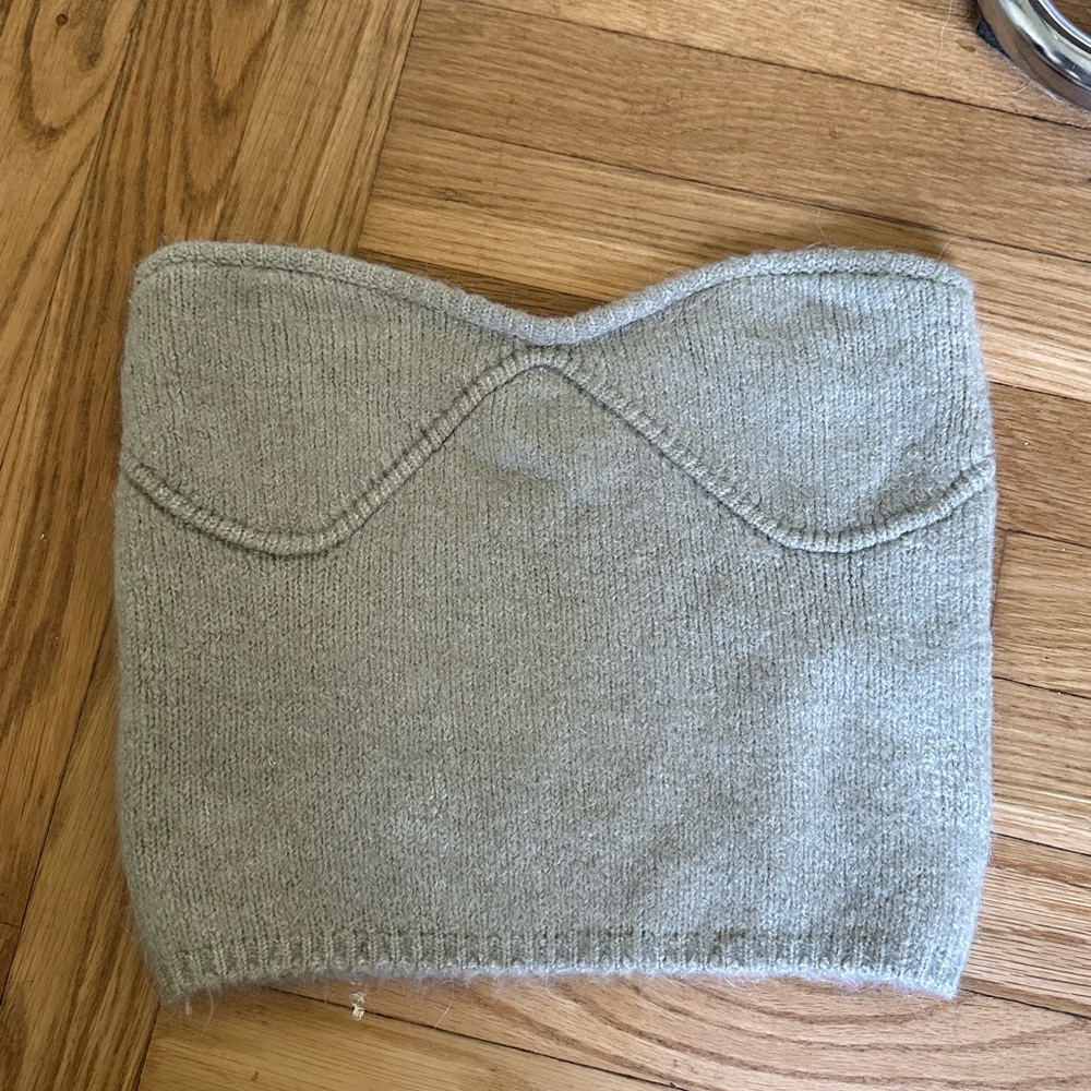 Zara Green/ Gray Knit Top